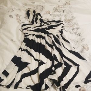 Zebra print one shoulder dress